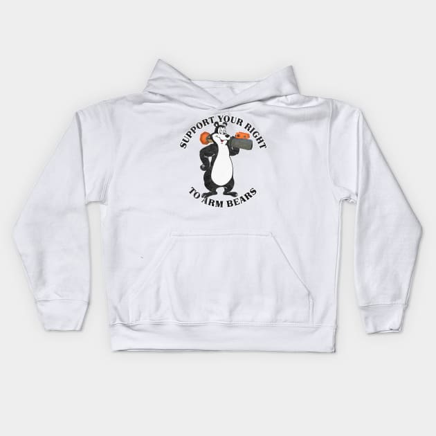 Support Your Right To Arm Bears Kids Hoodie by DankFutura